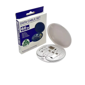 • Multiple connectors for universal compatibility • Supports 60W fast charging • Compact travel-friendly case for easy carrying