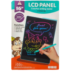 • Extra large 16” screen for more writing space • One-touch erase – reusable & paperless • Ideal for kids learning, drawing & practice