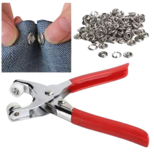 ✅ Install snap buttons instantly – no tailor needed ✅ Strong metal tool for long-lasting use ✅ Easy to use – finish in seconds