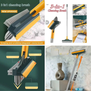 ✅ Scrub + scrape + wipe – all-in-one design ✅ Strong bristles remove tough dirt easily ✅ Long handle for easy, no-bend cleaning