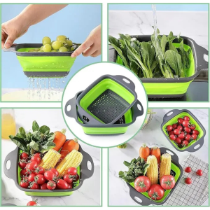 ✅ Foldable design – saves space when not in use ✅ Fits over sink – easy washing & draining ✅ Durable & long-lasting material