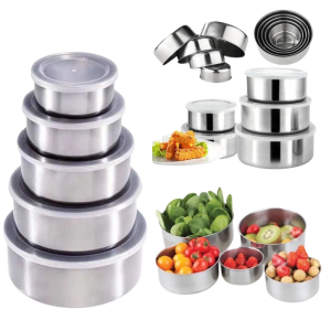 ✅ 5-piece set – multiple sizes for all needs ✅ Durable stainless steel – safe & long-lasting ✅ Airtight lids – keeps food fresh longer