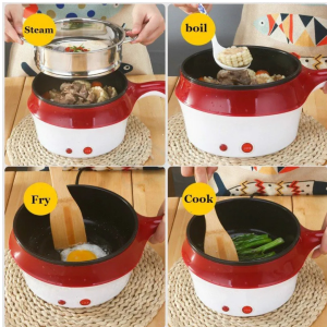 • Steam, boil, fry & cook in one compact device • Non-stick interior for easy cooking and cleaning • Perfect for home, hostel, and travel use