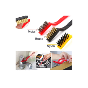 • Metal, brass & nylon brushes – for different surfaces • Removes tough stains & rust easily • Comfortable handle – easy grip & control