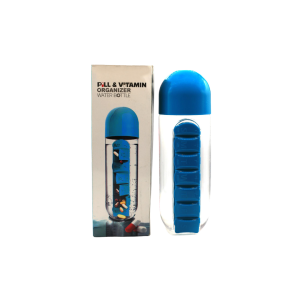 • Built-in compartments for daily pills & vitamins • Combined water bottle for convenience on the go • Leak-proof, safe & easy to carry design