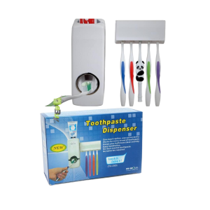 • Hands-free toothpaste dispensing system • Holds multiple toothbrushes neatly • Wall-mounted design – saves space & keeps bathroom clean