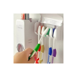 • Hands-free toothpaste dispensing system • Holds multiple toothbrushes neatly • Wall-mounted design – saves space & keeps bathroom clean