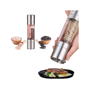 • Dual chamber design for grinding two spices separately • Durable stainless steel body for long-lasting use • Easy twist mechanism for smooth grinding