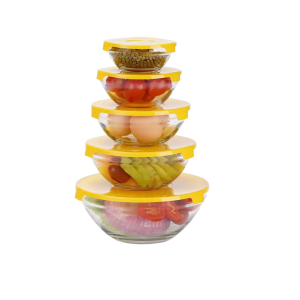 • Multiple sizes for storing different food items easily • Airtight lids to keep food fresh for longer time • Durable glass material for safe and hygienic use