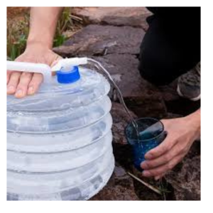 • Foldable design for easy storage and space saving • Leak-proof tap for safe and controlled water flow • Perfect for camping, travel, and home use