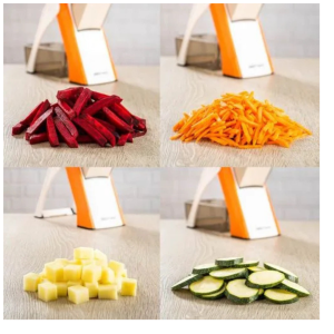 • Cuts vegetables into multiple shapes easily • Saves time with quick and efficient slicing • Easy to use and clean