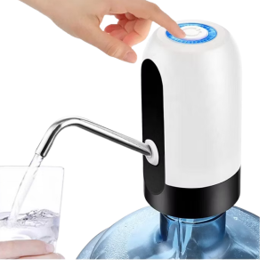 • One-touch operation for easy water flow • USB rechargeable for convenience • Fits standard water bottles and cans