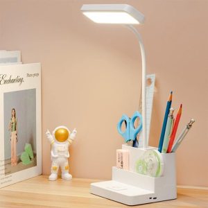 • Bright LED light perfect for study & work • Built-in organizer for pens, tools & accessories • USB rechargeable for convenient daily use