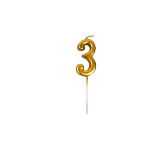 • Number “3” perfect for birthdays & milestones • Elegant gold finish enhances cake appearance • Easy to use and ideal for cake decoration