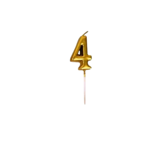 • Number “4” perfect for birthdays & milestones • Elegant gold finish enhances cake look • Easy to use and ideal for cake decoration