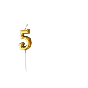 • Number “5” perfect for birthdays & milestones • Elegant gold design enhances cake appearance • Easy to use and ideal for cake decoration