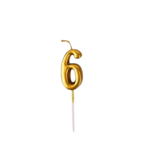 • Number “6” perfect for birthdays & special occasions • Elegant gold finish enhances cake look • Easy to use and ideal for cake decoration