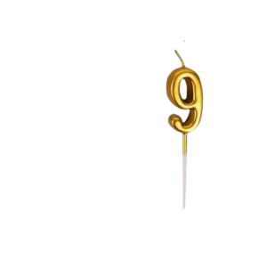 • Number “9” perfect for birthdays & age celebrations • Elegant gold finish enhances cake look • Easy to use and ideal for cake decoration