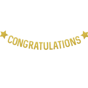 • Premium glitter design for classy look • Easy to hang anywhere • Perfect for achievements & celebrations