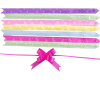 • Colorful ribbons with ready-made bows • Adds a stylish finishing touch to gifts • Easy and quick to use