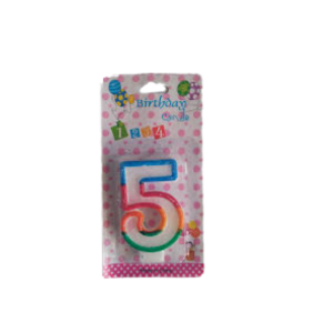 • Colorful design to enhance cake look • Perfect for 5th birthday celebrations • Easy to place on cake