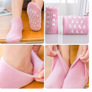• Helps reduce cracked heels and dryness • Soft gel lining for all-day comfort • Locks in moisture for smoother skin