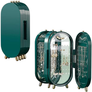• Multiple compartments for neat organization • Stylish mirror design for a premium look • Protects jewelry from dust and damage