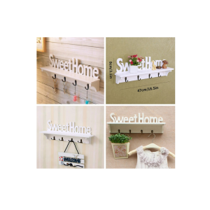 • Elegant “Sweet Home” design enhances your space • Multiple hooks for keys, accessories & small items • Easy wall mounting – perfect for entryway & living room