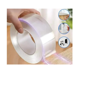 • Powerful Double Sided Adhesive Grip • Perfect for Home, Office & Decoration Use • Washable & Reusable Transparent Nano Tape