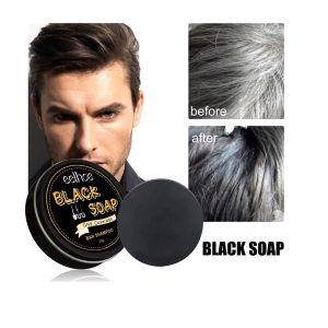 • Black Shampoo Soap for Grey Hair Coverage • Gives Hair a Natural Dark Appearance • Easy to Use & Suitable for Regular Hair Care
