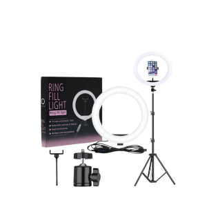 • LED Ring Fill Light with Adjustable Tripod Stand • Ideal for TikTok, YouTube, Live Streaming & Makeup • Includes Mobile Holder for Easy Recording Setup