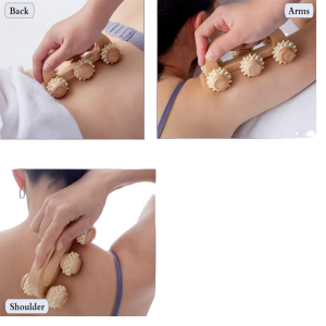 • Wooden Massage Roller for Full Body Relaxation • Helps Reduce Muscle Tension & Body Fatigue • Easy Grip Design for Comfortable Massage Use