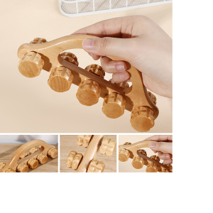 • Wooden Massage Roller for Full Body Relaxation • Helps Reduce Muscle Tension & Body Fatigue • Easy Grip Design for Comfortable Massage Use