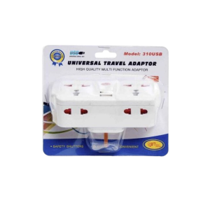 Multi-function adaptor suitable for different plug types Built-in USB port for mobile charging Compact and convenient for home, office, and travel use