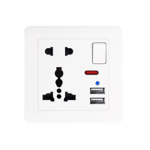 ✅ Universal socket supports multiple plug types ✅ Dual USB ports for convenient device charging ✅ Built-in switch and indicator for easy and safe use