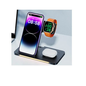 ✅ Charges phone, smartwatch, and earbuds together ✅ Foldable and portable design for easy carrying ✅ Fast charging with a neat, space-saving setup